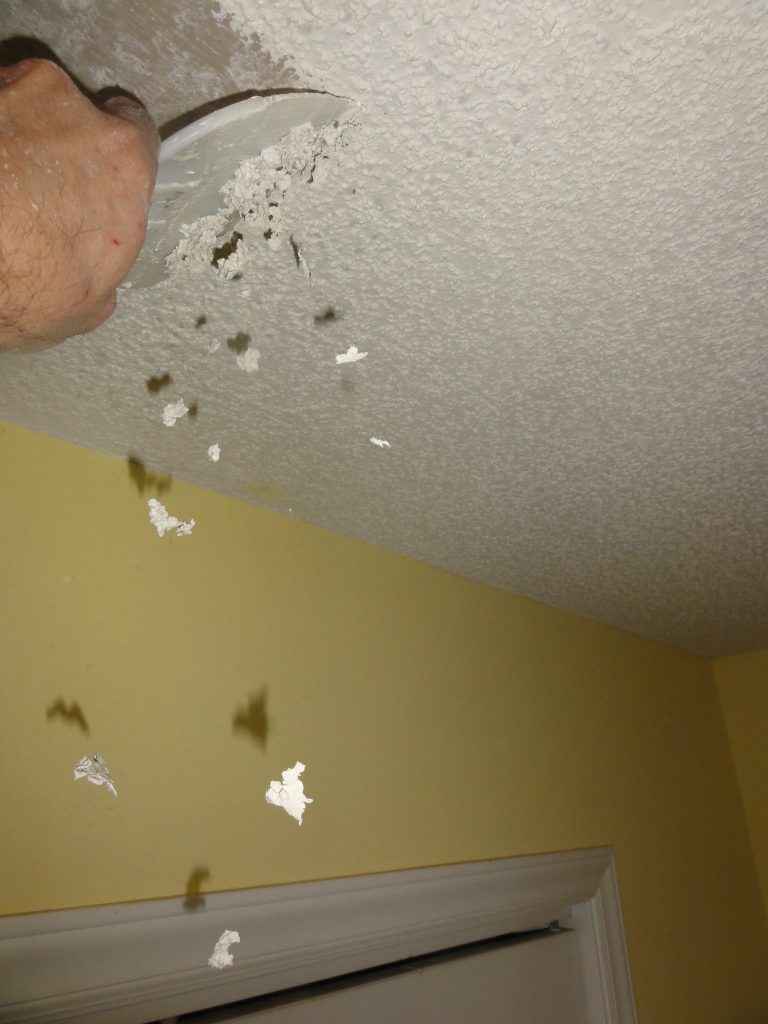 Popcorn Ceiling Being Scraped Off