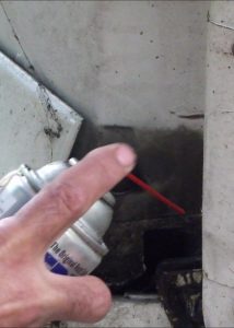Spraying Free All on stuck drive shaft