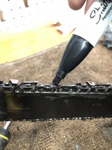 Marking chainsaw chain With Sharpie